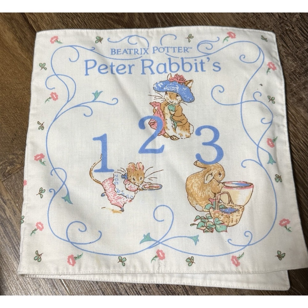 Vintage 1995 Beatrix Potter Peter Rabbit Bunny Soft Cloth Story Book Counting